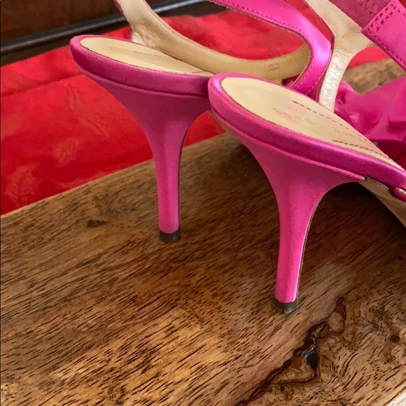 Kate Spade pink satin bow t-strap heels 8.5 - Picture 4 of 5